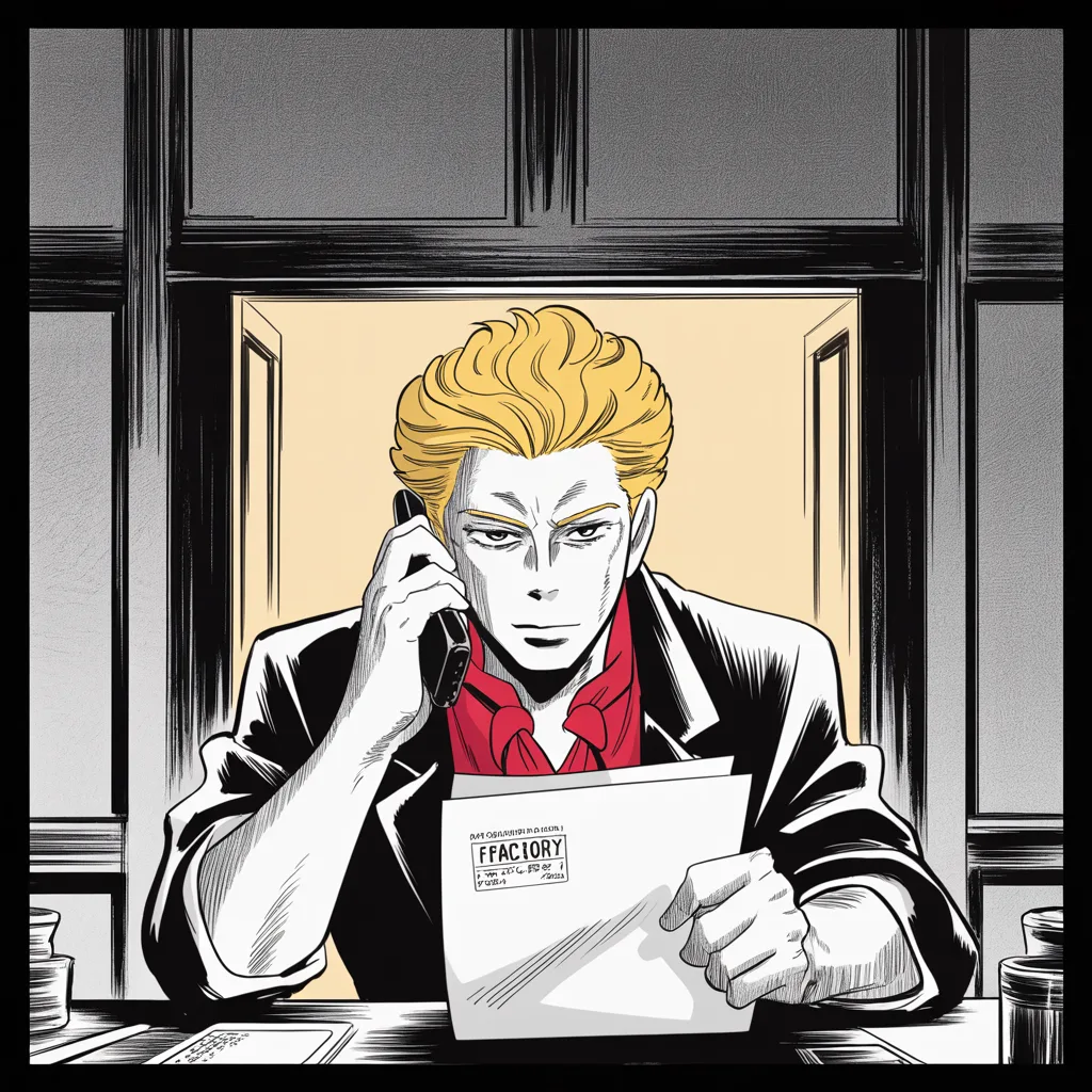 Manga panel 2 of 5, Week 76 “The Feast and the Recount”: Even during the holiday feast Donarudo works the phone, bargaining to keep a furnace company's jobs in Indiana.